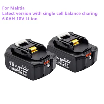 100% Eredeti Makita 18V 6000mAh Újratölthető elektromos Szerszám Akkumulátor, LED-es Li-ion-Csere LXT BL1860B BL1860 BL1850 BL 1830