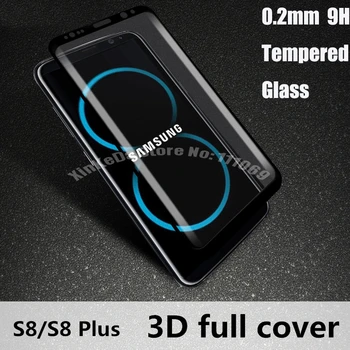 10db Teljes 3D-s Ívelt Edzett Üveg Fólia Samsung Galaxy S8 / S8 Plusz 9H Első Védő képernyővédő Kiskereskedelmi doboz