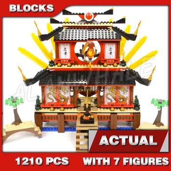 1210pcs Shinobi Tűz Templom Teljesen Poseable Sárkány Kard a Tűz Csontváz Hadsereg 79140 Épület-Blokk, Játékok Kompatibilis Modell
