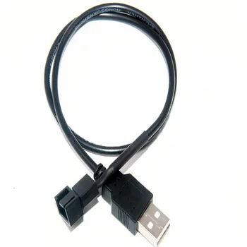 1db/csomag USB-kis-4 tűs ventilátor kábel adapter 5V 12V chassis fan adatátvitel vezeték USB-mini 3Pin 22AWG 50cm