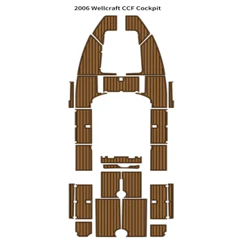 2006 Wellcraft CCF Úszni Lépés Platform Pilótafülke Pad Hajó EVA Hab Teak Szőnyeg