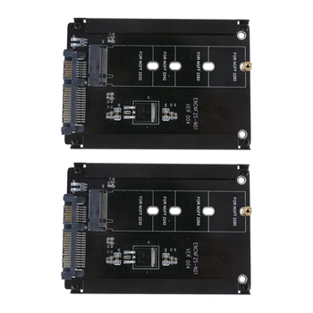 2X Fekete Esetben CY B+M Aljzat 2 M. 2 NGFF (SATA) SSD 2,5 SATA Adapter 2230/2242/2260/2280Mm M2-es SSD