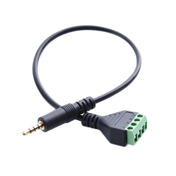 3,5 mm-es Csavaros Terminál Adapter Hangszóró Kábel 4-Core Sztereó TRRS Férfi Lyuk AV 4 Csavaros Terminál Balun Csatlakozó Kábel