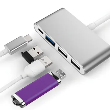 4 Az 1-ben Típus-C-Hub, USB C HUB C Típusú USB 3.0 Dokkoló Állomás Multi Adapter Lenovo Macbook Pro/Air/Huawei Számítógép Tartozékok