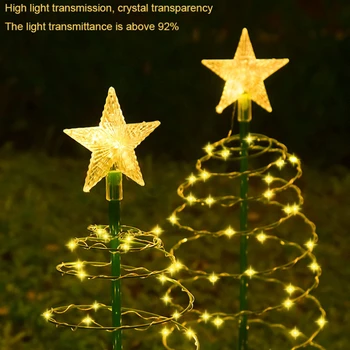 4db Karácsonyi Kerti Napelemes Lámpák Kültéri Fa áll Kert LED Földre Lámpák String Saterproof IP65 Csillag Lámpás Világítás Dekoráció