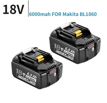 a Makita 18V 6000mAh 6.0 Á Újratölthető elektromos Szerszám Akkumulátor, LED-es Li-Ion-Csere LXT BL1860B BL1860 BL1850 BL1830