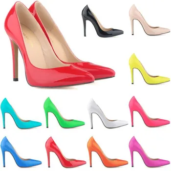 A nők Szivattyúk Vékony, Magas sarkú Szexi Party Esküvői Hegyes Toe PU 11CM Csúszik zapatos de mujer női cipők 35-42 méret rózsaszín