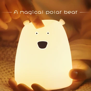 Aranyos Medve LED-es Éjszakai Fény Decoracion Baba Gyerek Éjjeli Lámpa Szilikon Kapcsoló Vezérlő Gyermek, Ünnep, Ajándék