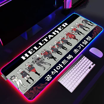 Asztali Kiegészítők Helltaher Mousepad Gamer RGB Egérpadok LED-es Asztal Pad Deskmat Játék Szőnyeg Szerencsejáték-Mat Mause Anime Irodai Pc Xxl