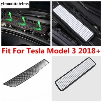 Autó Klíma Bemeneti Szűrő Védelem Panel Flow Szellőző Levélszemét-blokkoló Fedezze Trim Tartozékok Tesla Model 3-2018 - 2021