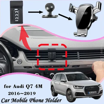 Autós Mobiltelefon tartó Audi Q7 4M 2016~2019 360 Fokos Forgatható GPS Különleges Mount Támogatás Navigációs Konzol Tartozékok