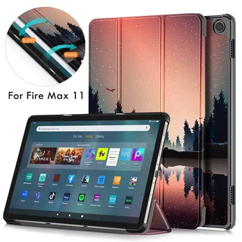 Az Amazon Tűz Max 11 Tablet Esetben Ultra Vékony Mágneses Állvány PU Bőr Borító Tűz Max 11 2023 Esetben Automatikus Alvó Ébred fel