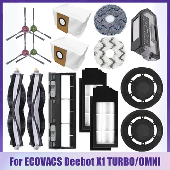 Az Ecovacs Deebot X1 OMNI/TURBO Robot Porszívó Alkatrészek Fő / Oldalsó Kefe Felmosó Ruhával Hepa Filter Por Táskák Kiegészítők