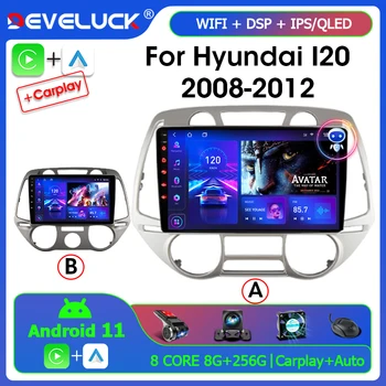 Develuck 2 Din Android 11 Hyundai I20 2008 2009 2010 2012 autórádió Multimédia GPS Navigációs Carplay 4G WIFI Nem DVD Lejátszó