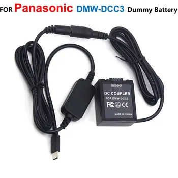 DMW-DCC3 DC Csatlakozó DMW-BLB13 Dummy Akkumulátor+USB C Típusú hálózati Kábelt A Panasonic Lumix DMC-G1 GH1 GF1 G2 G10 G2A G2K G2R G1KEGA