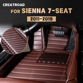 Egyéni Szén-Rost Szőnyegek Toyota Sienna 7-ülés 2011-2019 12 13 14 15 16 17 18 Méteres Szőnyeg Automatikus Belső Kiegészítők