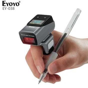 Eyoyo 2D-s Bluetooth Gyűrű Vonalkód Szkenner Képernyő Mini Hordozható Vezeték nélküli Ujját QR-vonalkód Olvasó Szkenner Gyűrű Szkennerek