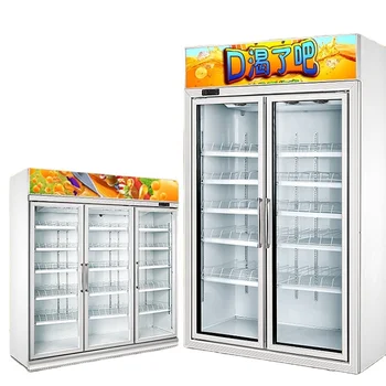Friss tartja fagyasztó kijelző szekrény 2 ajtós hűtött ital szupermarket függőleges hűtő fagyasztó