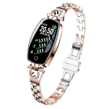 H8 Intelligens Karóra Sport pulzusmérő IP67Waterproof Fitness Karkötő Lány Nők Sport Watche Smartwatch fém Android ios