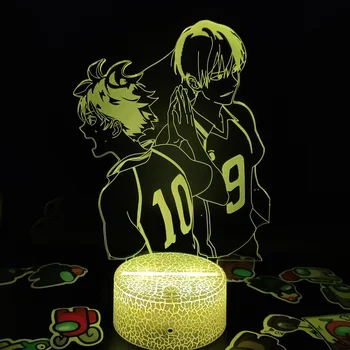 Haikyuu Tobio Kageyama meg Hinata Shoyo 3D-s anime led illúzió Night lights kreatív menő ajándék barátom láva lámpa Manga dekoráció