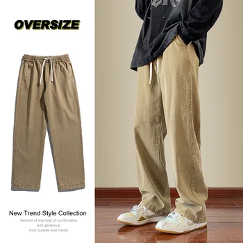Jeans férfi Amerikai high street tavasszal új, trendi márka pamut nadrág férfi a derék rugalmas egyenes nadrág nadrág