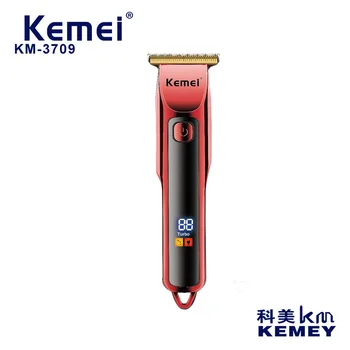 kemei haj trimmer KM-3709 USB újratölthető haj clipper hajvágás gép olaj fejét clipper gravírozás fogfehérítés LED kis size0mm