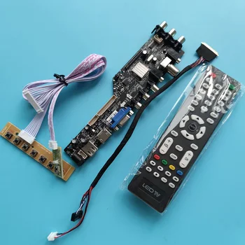 Készlet B173RW01 1600X900 digitális panel monitor távoli testület vezető LED USB, HDMI-kompatibilis VGA-AV TV DVB-T DVB-T2 vezérlő