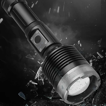 Lámpa USB Újratölthető Multi Módok Micro Lámpa Hosszú Lövés Erős Fény Kültéri Világítás Kemping 2 Akkumulátorok