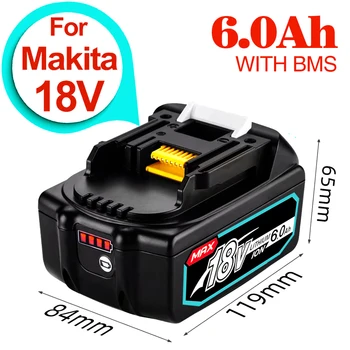 Makita 18V Eszköz Újratölthető Akkumulátor BL1860 B 18V 6.0 Á Tartalék Akkumulátort a Makita 18V BL1860 BL1840 BL1850 a DC18RF Töltés