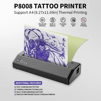 MHT-P8009WS Gyári Kínálat A4-es Méretű Tetoválás át Tetováló Gép Stencil Nyomtató Kellékanyagok Átutalás Gép Printe Tetoválás