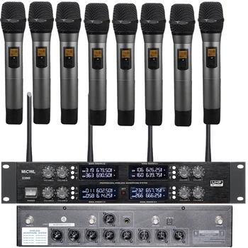 MiCWL Audio Inc Profi Mikrofon 8 Kézi Mikrofon Vezeték nélküli Karaoke Mikrofon Rendszer 400 Csatorna 8 Mikrofon egyszerre