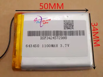 Méret 643450 3,7 V 1100mah tabletta akkumulátor Védelmi Igazgatóság A GPS-Bluetooth Digitális Termékek Fre