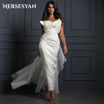 Nersesyan Divat Szatén Hajtogatott Esküvői Ruhák Hableány Szexi Ujjatlan Tulle Hivatalos Menyasszonyi Ruhák Luxus 2023 Vestidos De Novia