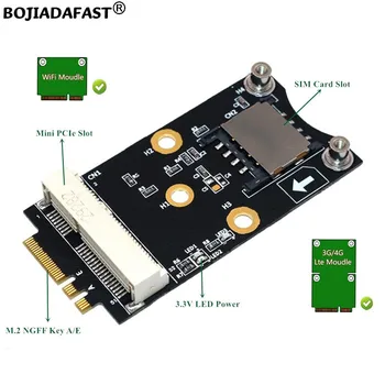 NGFF M. 2 Kulcs A-E, hogy a Mini PCI-E MPCIe Vezeték nélküli Adapter 1 SIM Kártya Foglalat A 3G 4G LTE Modem / WiFi, BT Modul