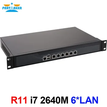 Partaker R11 1U Hálózat, Szerver, Tűzfal Készüléket Intel i7 2640M Dual Core 6 Lan pfSense Puha Router AES-8G RAM 128G SSD