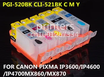 PGI-520 CLI-521 újratölthető tintapatron canon PIXMA IP3600 IP4600 IP4700 MX860 MX870 MP540 MP550 MP560 MP620 MP630 MP640