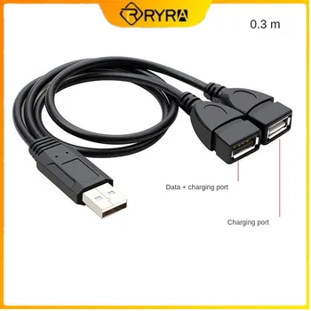 RYRA 1 Férfi Csatlakozó 2 Női Aljzat USB 2.0 Hosszabbító Vonal Y Adat Kábel Adapter Átalakító, Elosztó USB 2.0 Kábel