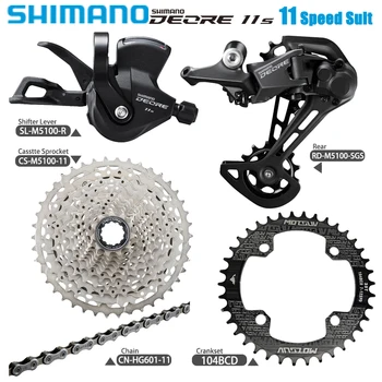 Shimano Deore M5100 Groupset 11V Derailleurs Ruha Mountain Bike CS-M5100 51T Casstte HG601 Lánc Eredeti Alkatrészek Komplett Szett