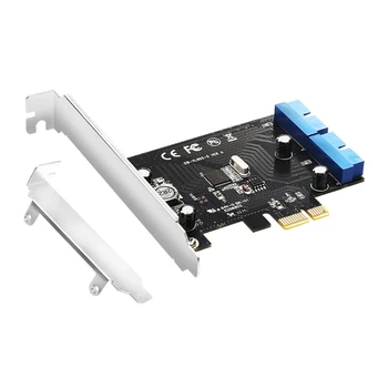Super Sebesség PCIE toDual USB 20Pins Port bővítőkártya PCIEx1 USB3.0 Vezérlő Adapter VL805 Chip Hajó