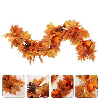 Szimulált Maple Leaf Rattan Hálaadás Őszi Levelek Szőlő Napraforgó Garland Szabadtéri Esküvői Dekoráció, Műanyag Halloween Haza