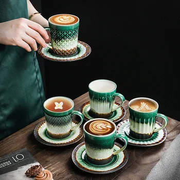 Türkiz kávés bögre csészealj kreatív kemence bögre húzza bögre hivatal tea csésze ajándék