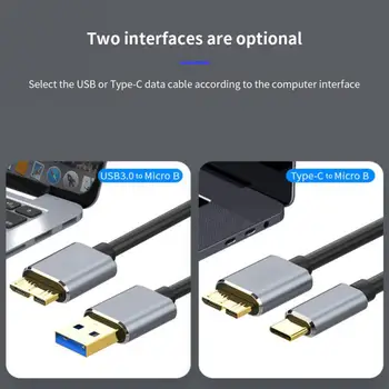 USB 3.0-Mikro USB 3.0 adatkábel HDD Alumínium Fólia Fém Fonott Föld Vezetéket SSD Sata Kábel Samsung Merevlemez-Meghajtók