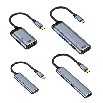 USB Adapter Dokkolóegység Multi-Port USb3.0 Hub Számítógép Adapter VGA-HDMI P9JB
