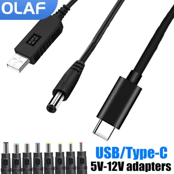 USB Boost Konverter DC 5V 12V USB/C-Típusú Átalakító Kábel 8 Aljzatához A Wifi Router, Modem FanSpeaker WiFi Powerbank Kábel