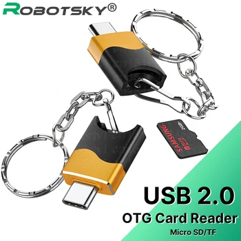 USB-C Típusú Kártya Olvasó Micro SD/TF Memória USB2.0 OTG Aaapter Samsung Huawei Xiaomi Poco Macbook C Típusú Adapter Átalakító