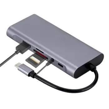 USB-C Többportos Adapter Laptop USB Port Bővítő 11-Port USB-C adapter Laptop USB-C-USB C Többportos Kártyák Számára