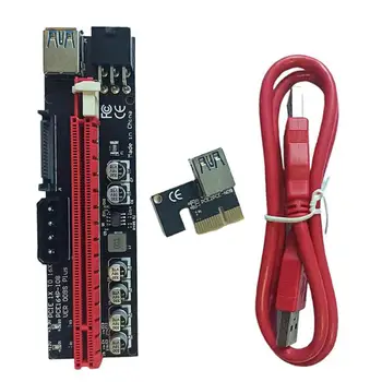 VER 009S PCI-E Kelő Kártya PCI-E1X, Hogy 16X Grafikus Kártya Hosszabbító Kábel Átviteli Vezetékek USB3.0 Felület 6PIN SATA Interfész