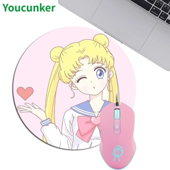 Youcunker Rózsaszín Egér, Vezetékes Háttérvilágítású Játék Egér Optikai Aranyos Sailor Moon Mause Lány Nők Néma Egerek 2400DPI Laptop