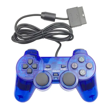Átlátszó Kék Színű, A PS2 Vezetékes Játékvezérlő Kettős vibráció
