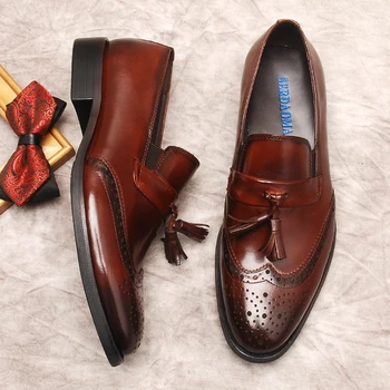 Új cipőt Férfi Cipő Valódi Bőrből készült, Pattanásos Cipő Alkalmi Bankett-lakodalom Napi béren kívüli Divat Férfi Oxford Ruha, Cipő